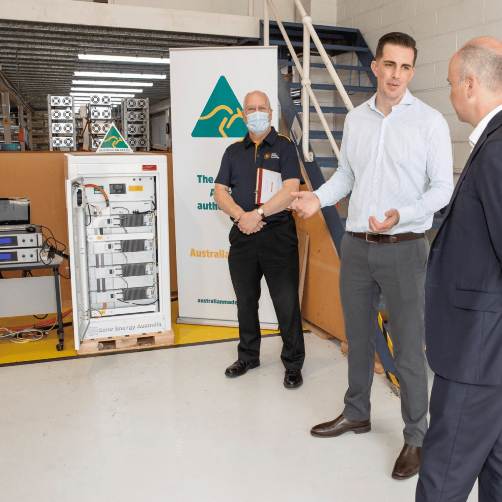 James Rutty - Sales & Marketing Manager demonstrates the Guardian Series BSS during Matt Kean MP visit  