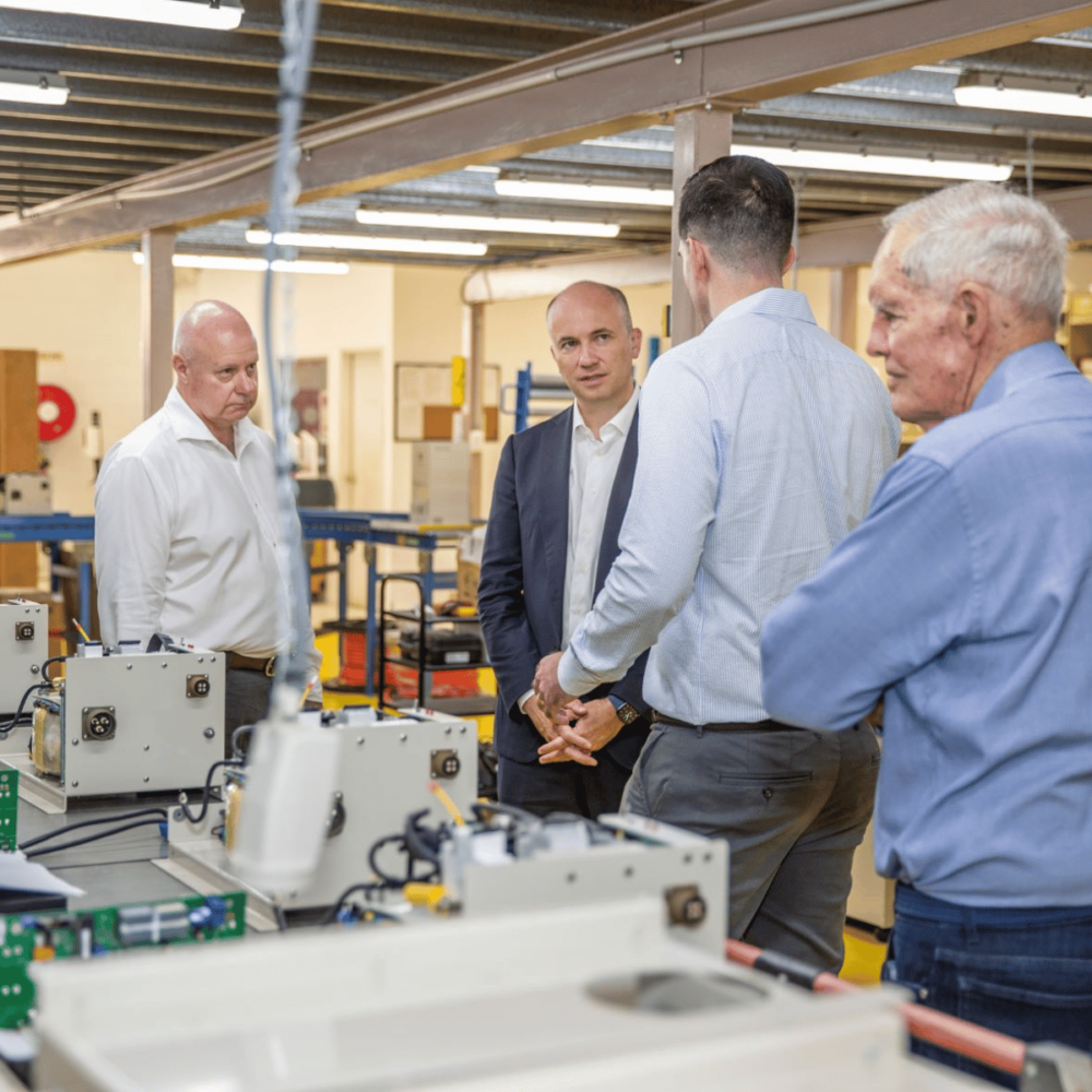 Matt Kean MP inspects Solar Energy Australia's Inverter production line. 